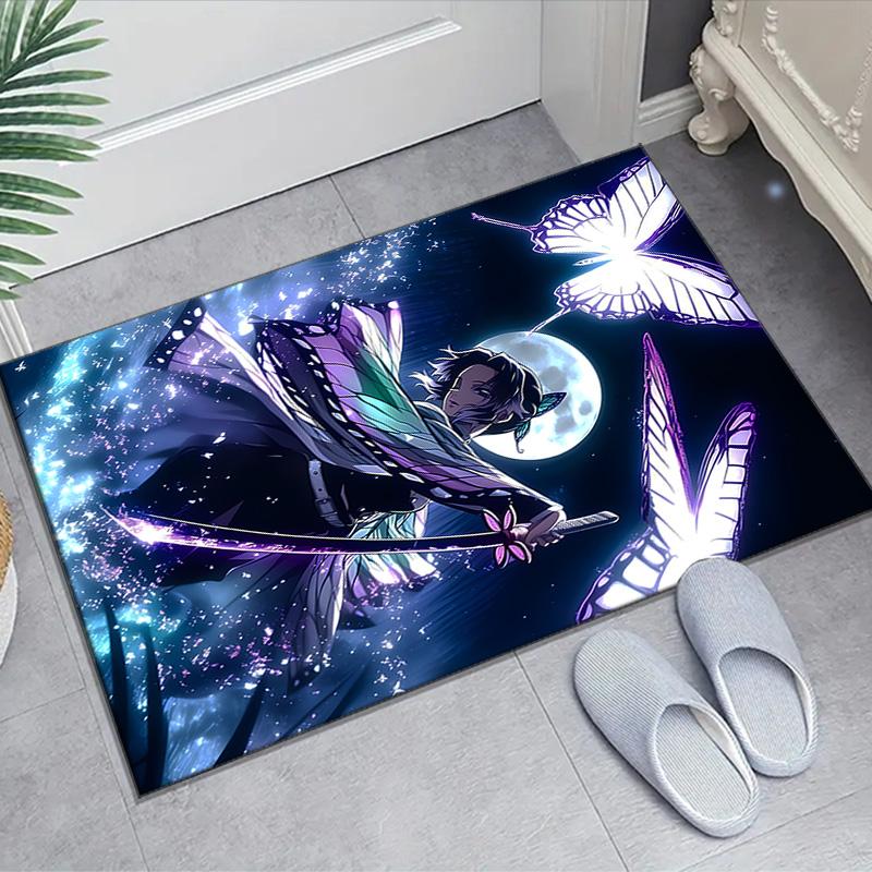 Kochou Shinobu Design Area Rug - Non-Slip, Soft & Cozy Floor Mat for Living Room, Bedroom, Office - Indoor/Outdoor Decorative Carpet