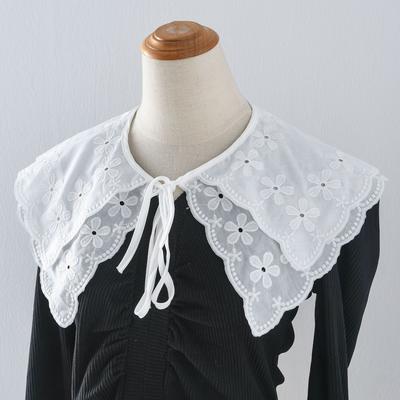 New Women's Lace Detachable Collar New Adjustable Strap Embroidery White Detachable Shirt Lace Up Shawl Small Shoulder Wraps