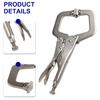 Steel Locking C Clamp Pliers 9 Inch for Welding Fabrication Wood Tenon Alignment and General Purpose Clamping Tasks