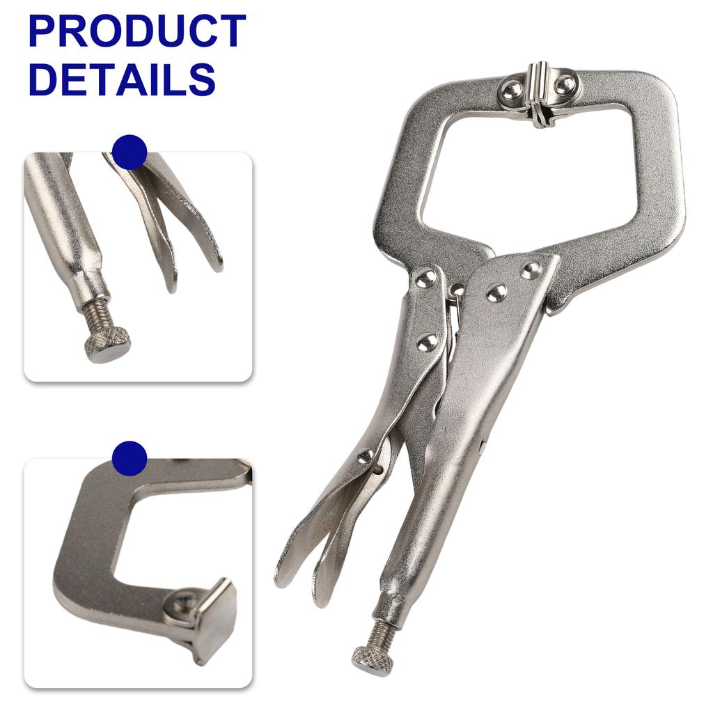 Steel Locking C Clamp Pliers 9 Inch for Welding Fabrication Wood Tenon Alignment and General Purpose Clamping Tasks