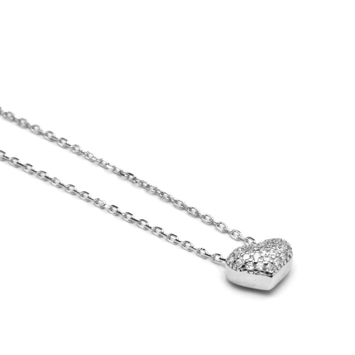 Collier - LUXENTER - Love - Argent 925 - Zircons Brillants - Plaqué Rhodium