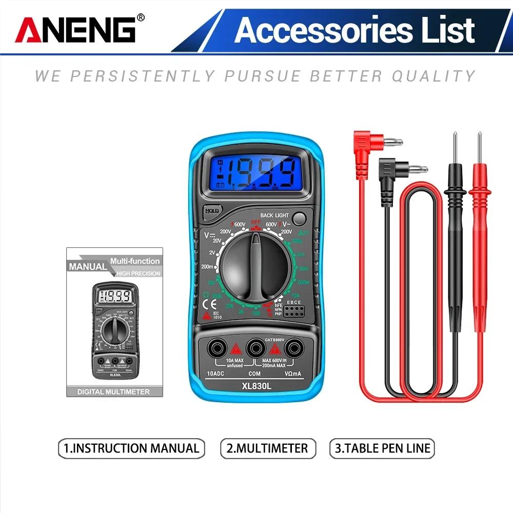Multifunctional ANENG XL830L Digital Multimeter Smart Voltage AC/DC Resistance Ammeter HFE Triode Ohm NCV Diode Small Multimetro Tester Meter Tools