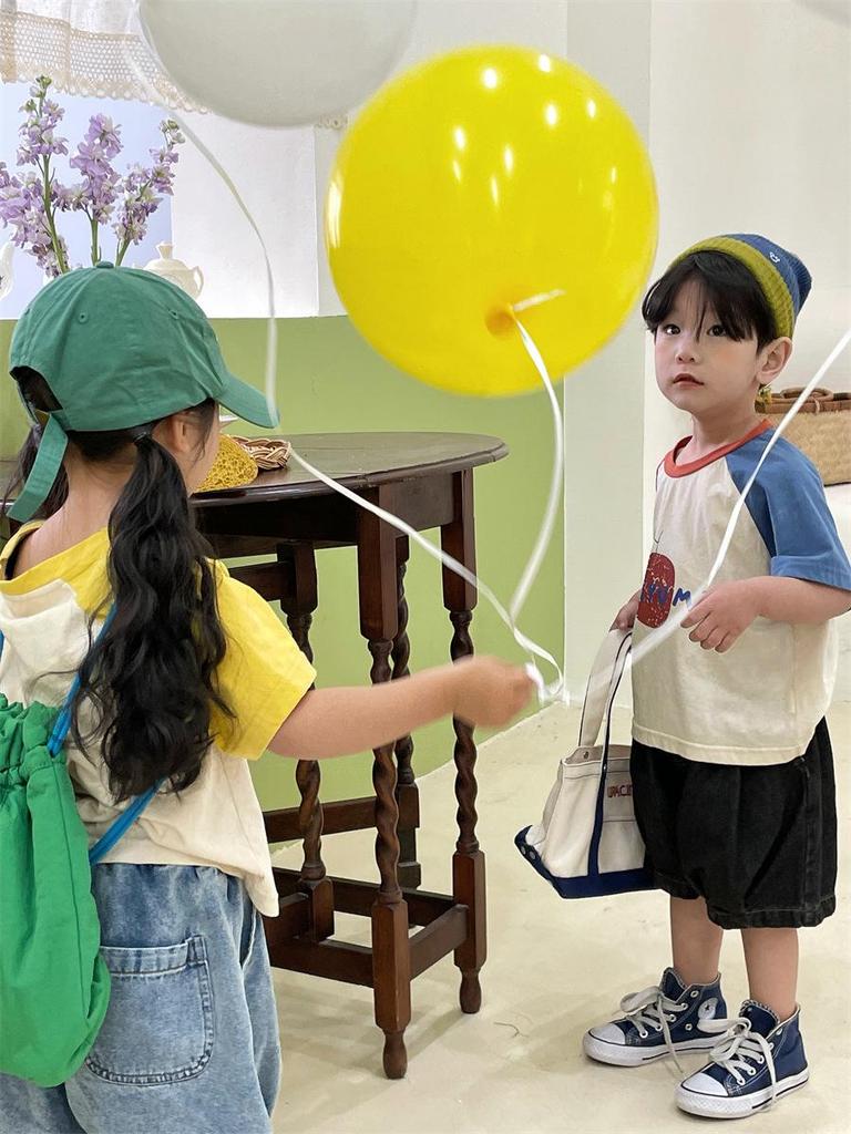 Koszulka z rękawem raglanowym Jiaye Kids na lato 2025 - Chłopięca i dziewczęca z kreskówkowym nadrukiem owoców