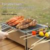 Tragbarer Holzkohlegrill: Outdoor Camping Tischkocher zum Braten von Fleisch & Spießen