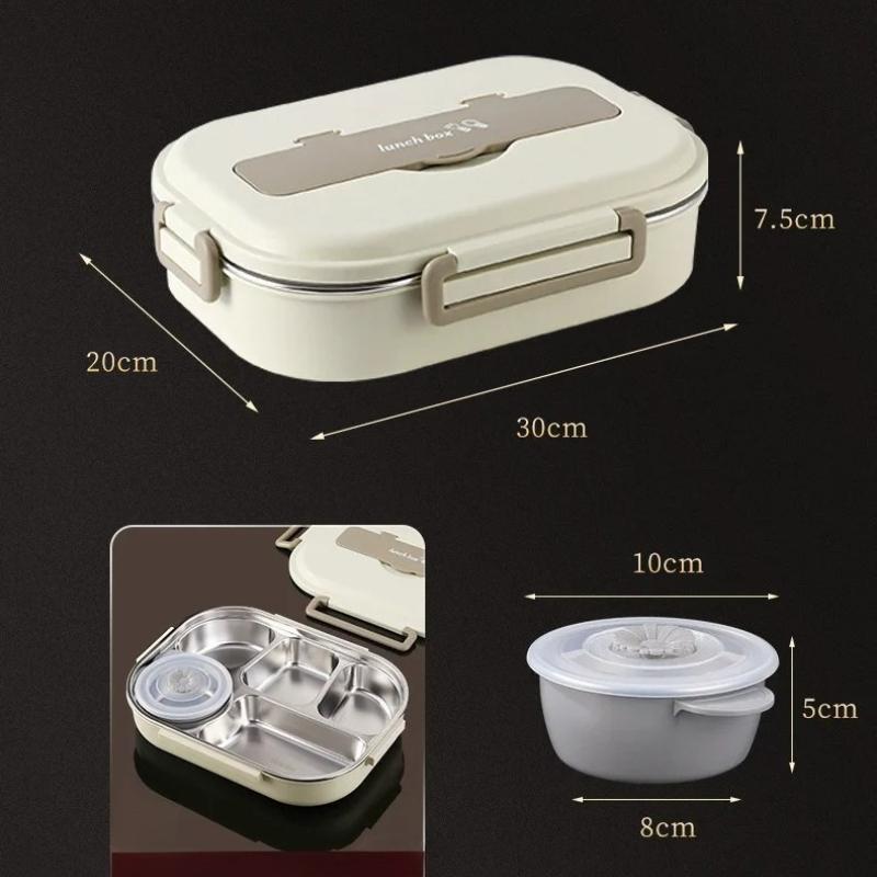 304 Paslanmaz Çelik Yalıtımlı Öğle Yemeği Kutusu Ofis Çalışanları Mühürlü Taşınabilir Öğle Yemeği Kutusu Çantalı Öğrenciler Çocuklar Ticari Bento Kutusu Seti