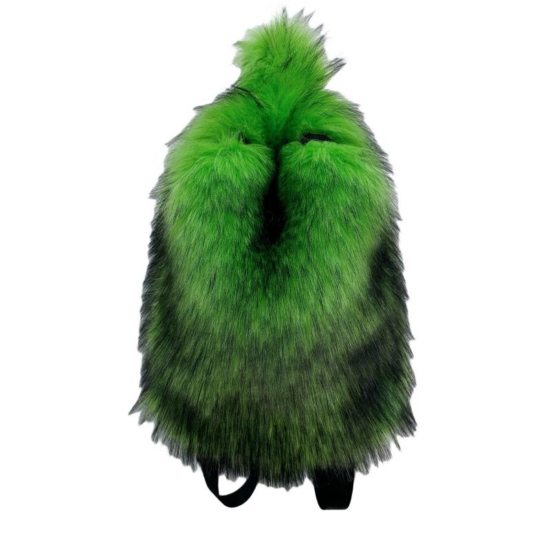 Women Fashion Faux Fur Backpack Cute Plush Travel Bag Stylish Fuzzy Daypack For Daily Use