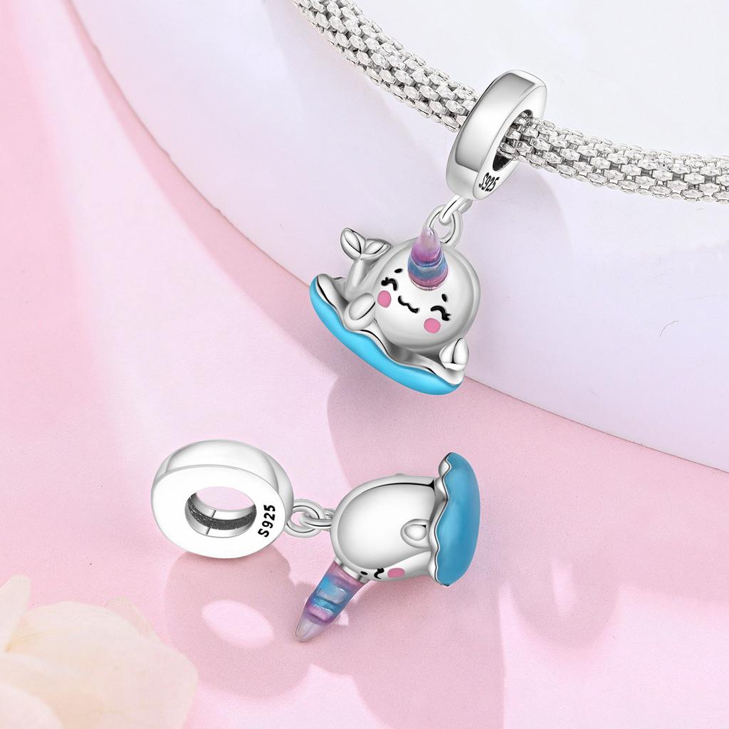 Orstarry S925 Silver Charm Crab, Seahorse, Hermit Crab, Turtle, Dolphin Pendant For Bracelet DIY Jewelry Making Gift