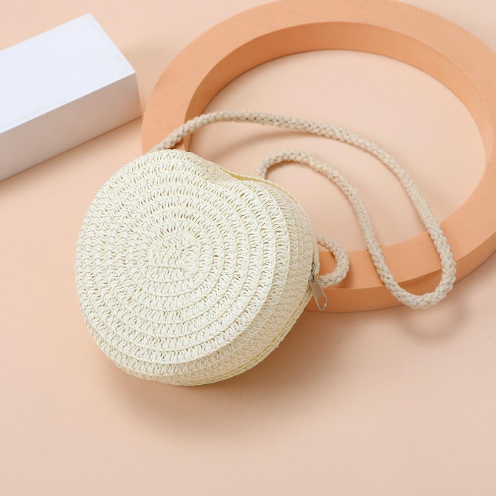 Straw Bag Seaside Beach Woven Bag 2025 New Love Children's Bag Female Cute Straw Bag Mini Vacation Style