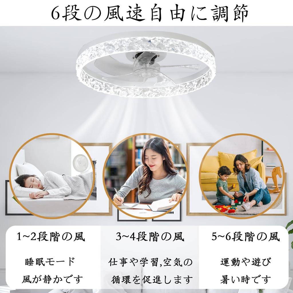 Rikikokiri LED Ceiling Light with Fan [Energy-Saving, Bright, and Energy-Efficient] 58W, 4,000ml Capacity, Stepless Color and Dimming, Night Light