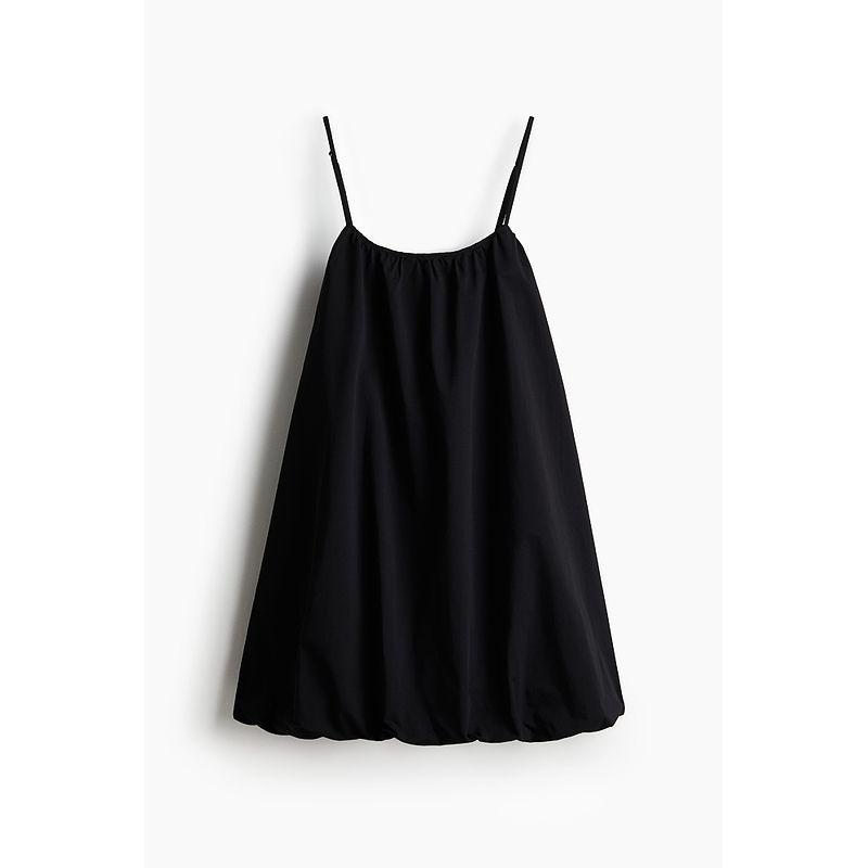 

HM Women s Vest Camisole Dress Summer 2025 New Arrival French Bubble Hem Vacation Skirt 1265326 Black 155/80(XS)