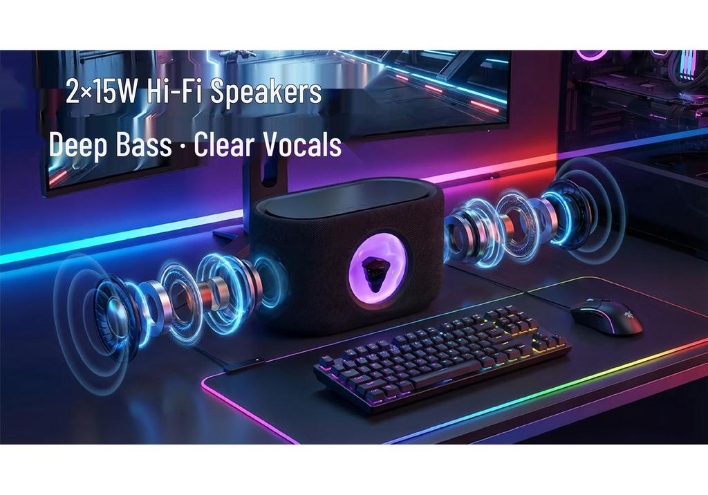 High-Quality Magnetorheological 3D Surround Bluetooth Speaker with Deep Bass for Computer Gaming