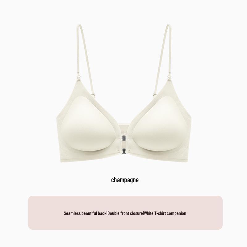 Women's Seamless Push-Up Bra: Front Buckle, Anti-Sagging, Side Support, Wire-Free, Fixed Cup
