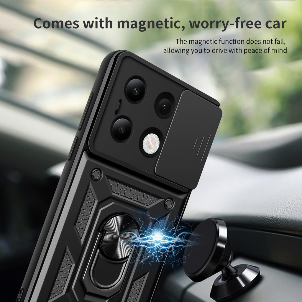 For Xiaomi Redmi Note 13 4G Case Scratch-resistant PC+TPU Kickstand Phone Shell
