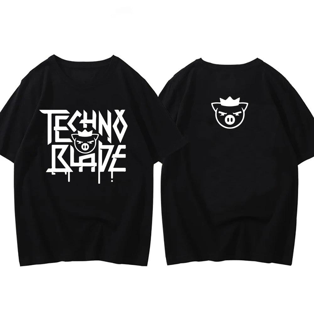 Hand Tour Technoblade Casual Cartoon Grafik T-shirts Unisex Frauen Harajuku Vintage Sommer Kurzarm Shirt Streetwear Tops T-Shirt