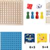 Educational Wooden Math Set for Kids - Counting Blocks and Multiplication Chart