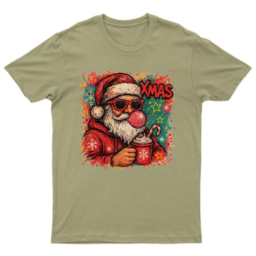 XMAS Santa Coffee Christmas TShirt Unisex Gift Retro Seasonal Funny Claus