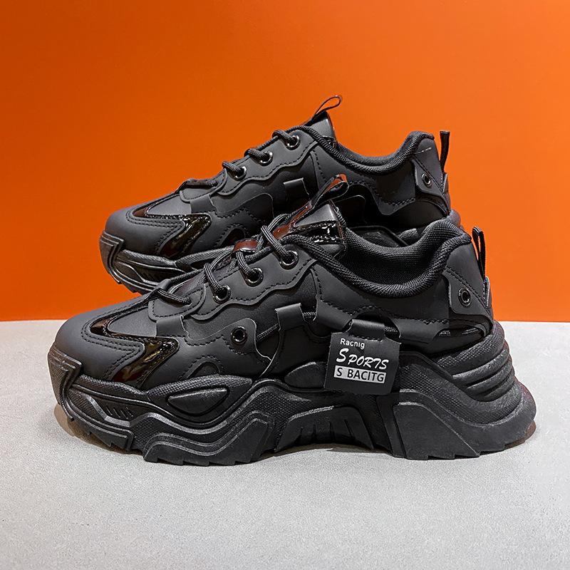 2025 Autumn and Winter Velvet Dad Shoes Ins Tide Increase Casual Sports Shoes Women's Platform Versatile Korean Version Cotton Shoes Women's K-9