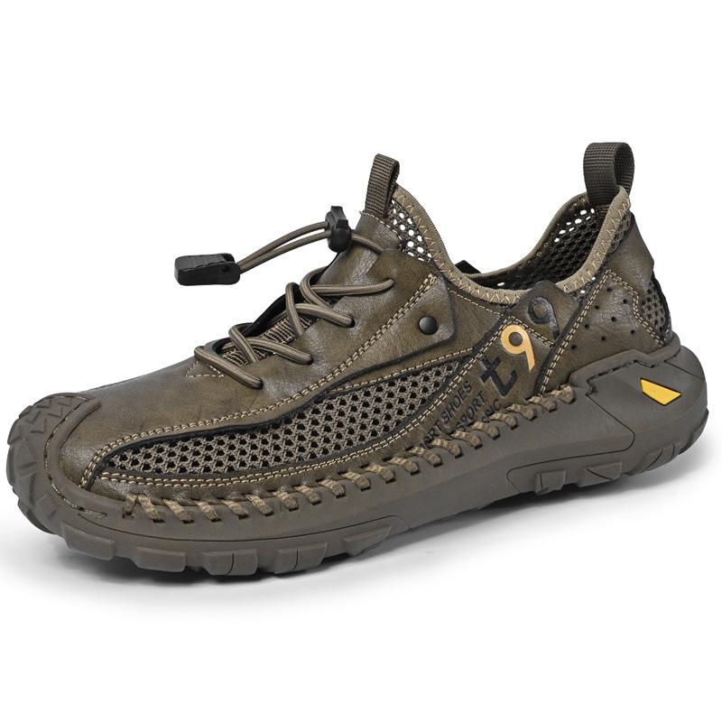 Handmade Men s 2026 New Summer Mesh Hollow Breathable Shoes 44