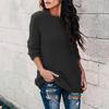 Casual Women Autumn Winter O Neck Long Sleeve Plushy Knitted Pullover Sweater
