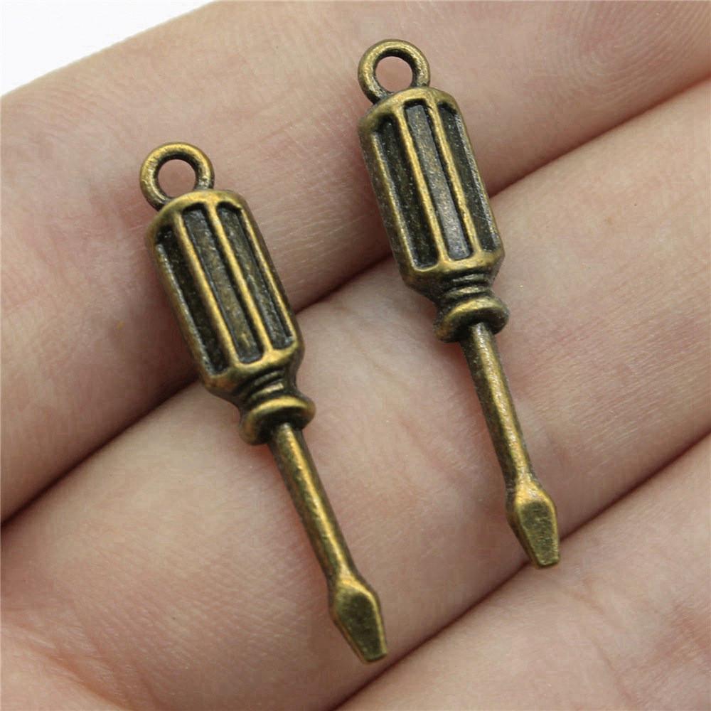 

Инструменты для ремонта Ключ Отвертка Шарм Античная бронза Сплав цинка Материалы для изготовления ювелирных изделий Подвески для изготовления ювелирных изделий Ожерелья A48-5pcs-31x6mm