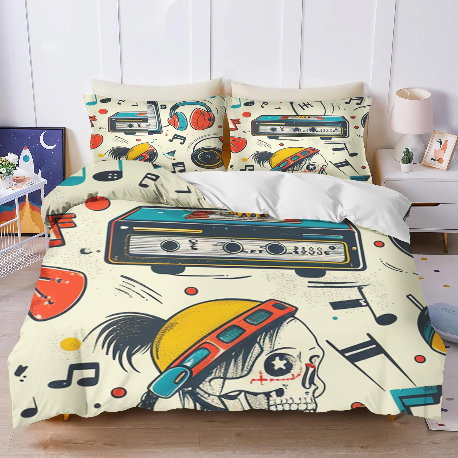 

Bedding Set Robot For Children Boys Comforter Sets Home Twin 3-Piece Set 1 Quilt Cover Luxury 100% Polyester Modern Printed 90x200cm