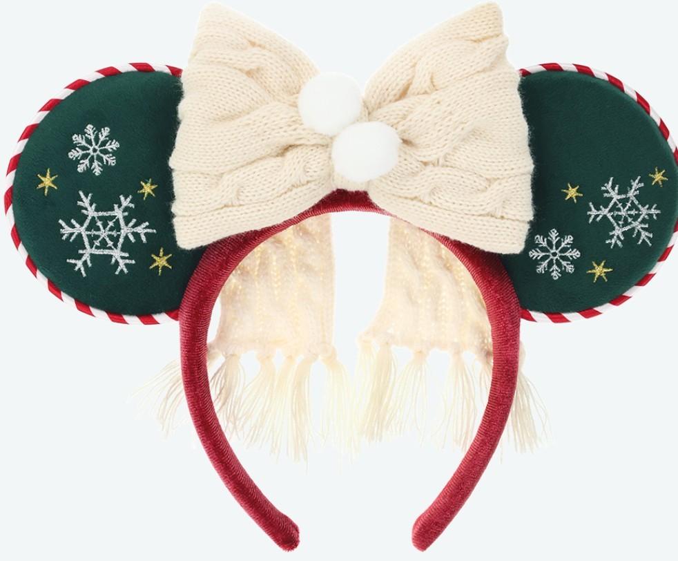Tokyo Disney Resort Christmas 2025 Minnie Ears Headband Knit Ribbon NWT