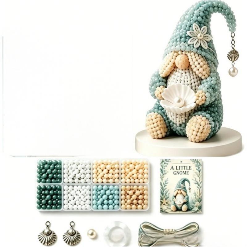 DIY 3D Gnome Beading Art Set Full Material Pack & Instructions for Portable Handcraft Activity Travel Camping Use