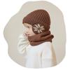 2Pcs/set Winter Kids Hat Scarf Child Bonnet Snowflake Pattern Knitted Young Age Hats Outdoor Children Warm Accessories 4-10Y
