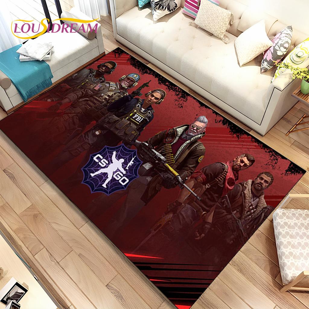CS GO,Game Gamer,Counter Strike Area Rug,Carpet Rug for Home Living Room Children Bedroom Sofa Doormat Decor,Non-slip Floor Mat