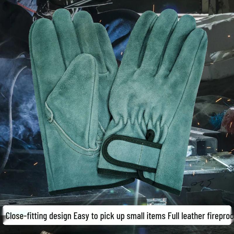 Klettverschluss Vollrindleder Hitzebeständige Verschleißfeste Schweißerhandschuhe für die Bauindustrie
