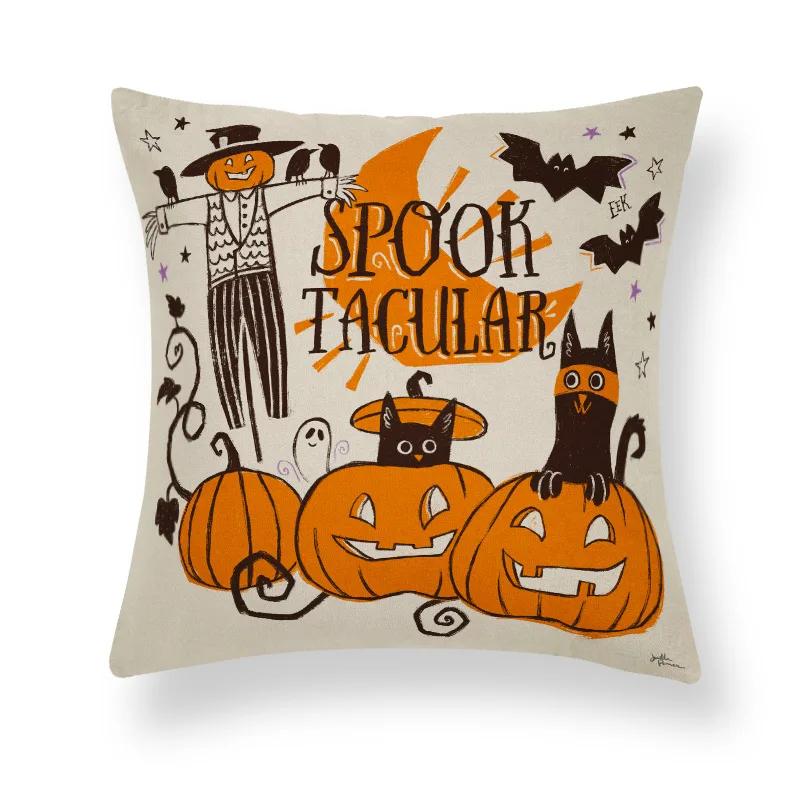 Eaby Cartoon Pillow Halloween Ghost Festival Pillow Cover Sofa Pillow Cushion Home Decoration