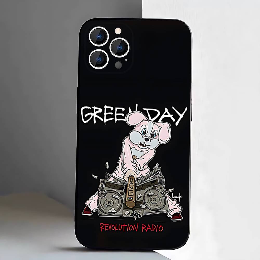 Band G-Green Rock Day Phone Case For iPhone 17,16,15,14,13,12,11,Pro,XS,Max,XR,Plus,E,SE4,Mini Black Soft Cover