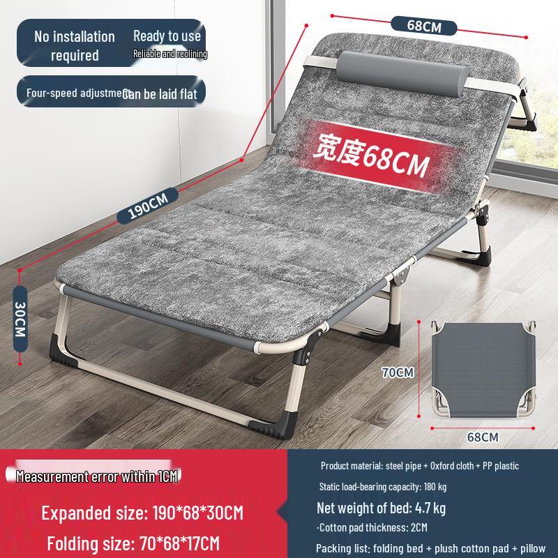 Multi-functional Folding Single Bed: Portable Recliner for Home, Office, and Camping Naps