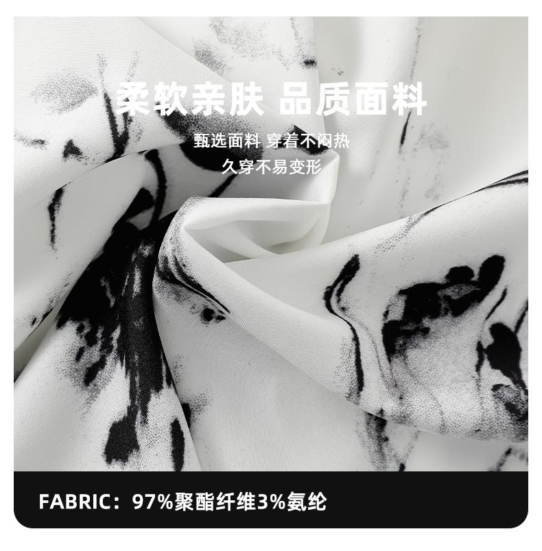 New Chinese style shirt, men's artistic long sleeved ink printed button down shirt, handsome men's Tang suit