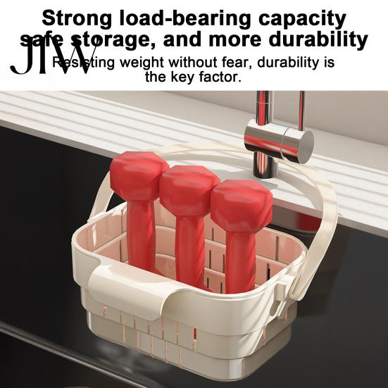 Collapsible Sink Waste Catcher Hanging Drain Basket, Foldable Stretchable Kitchen Colander, Space Saving Food Preparation Tool Strainer
