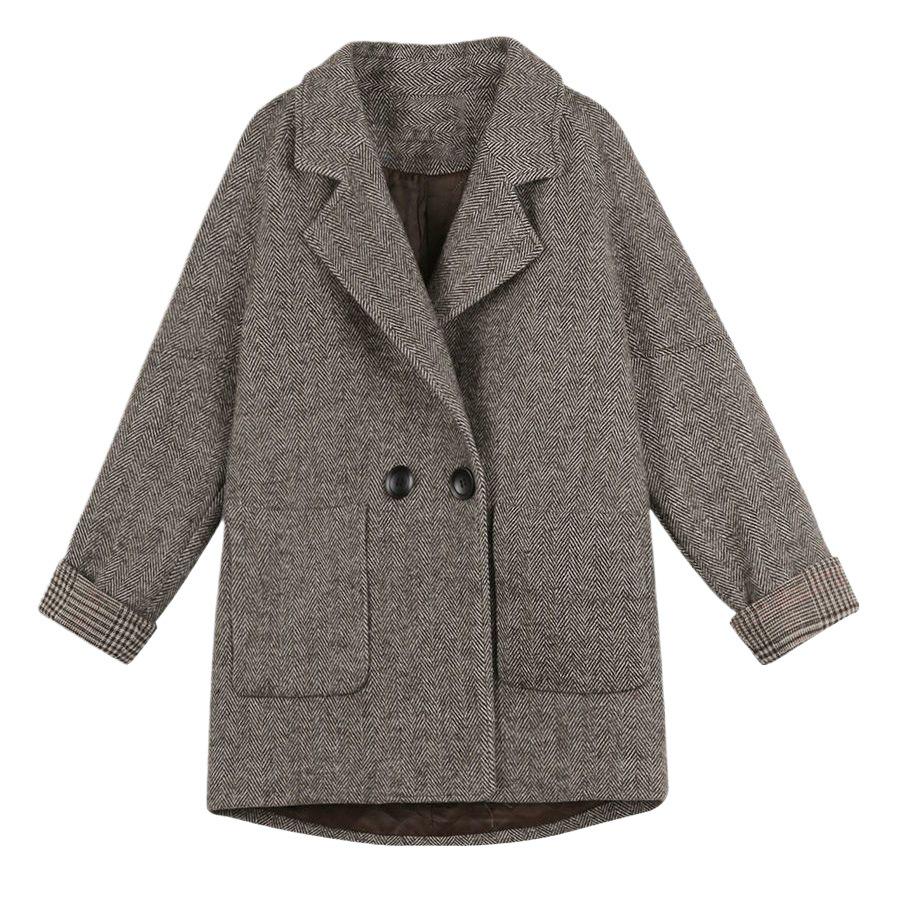 2025 Vår Damullkavaj: Koreansk & Brittisk Stil, Lös Passform, Smickrande Design, Casual Chic Jacka