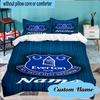 Custom Name Everton Football Club Crest Bedding Set 3pcs, Bedding Set Including 1pc Duvet Cover And 2pcs Pillowcases for Bedroom, Dormitory Gift