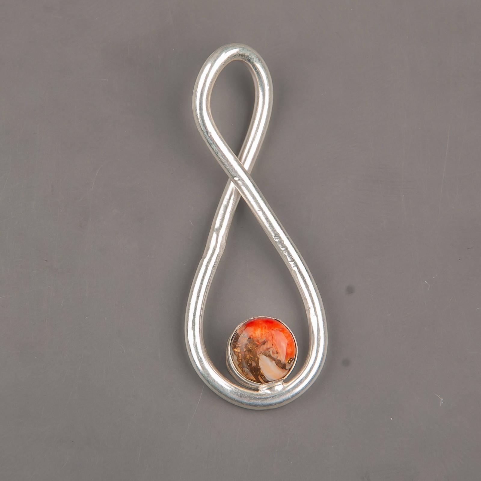 

Orange Copper Turquoise Gemstone 925 Sterling Silver Jewelry Boho Pendant 1.66 PP-20-33