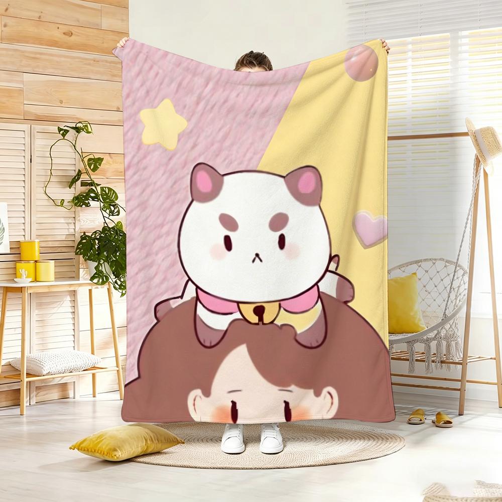 Animation B-BeeS and PuppyCatS Throw Soft Warm Throw Blanket for Bedroom Living Room Bed Travel Camping Picnic Gift