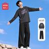 MINISO Men's Graphic Cotton Blend Lounge Set