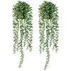 Artificial Datura & Eucalyptus Hanging Plants - Indoor Wall Decor with Small Potted Flowers