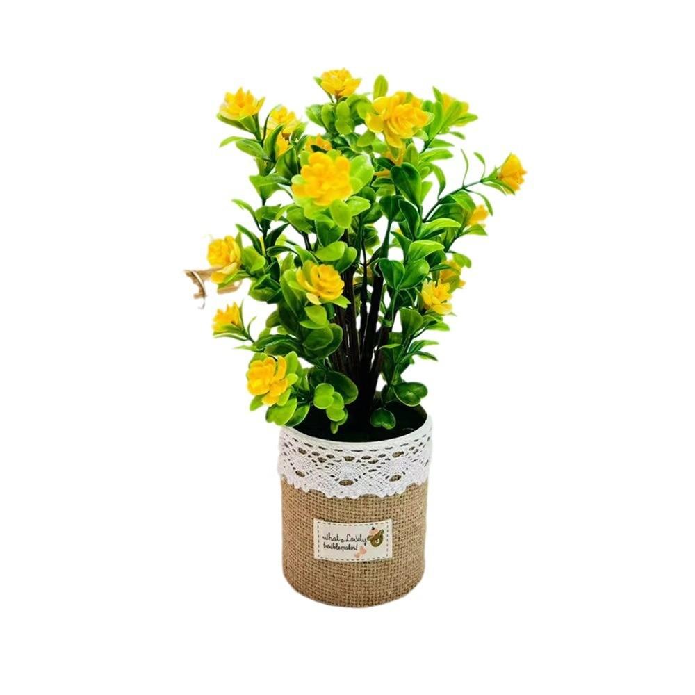 

Floral Camellia Sasanqua Pot Potted Plant For Wedding Table And Space Green Yellow