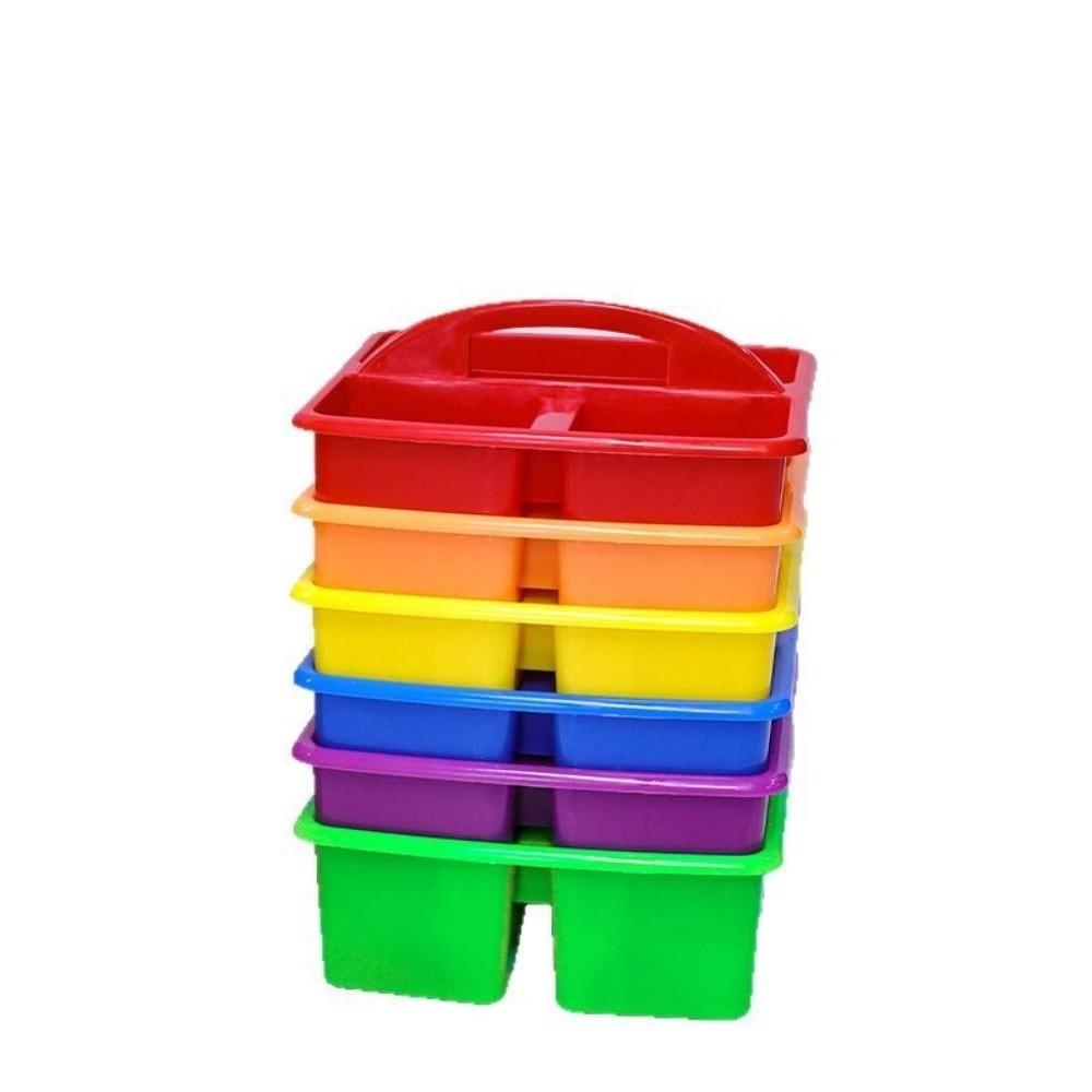 6Pcs/Set with Handles Plastic Storage Organizer Stackable Desktop Storage Box  Pen