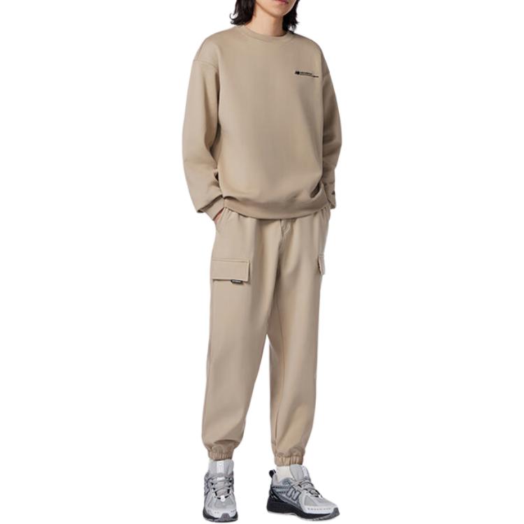 New Balance Sweatshirts Men's Khaki Crew Neck Moderate Regular NCD43081-LBE