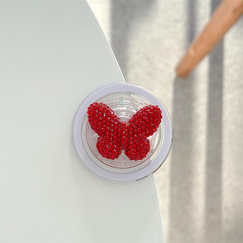 Magnetic Rhinestone Butterfly Phone Stand and Airbag Holder