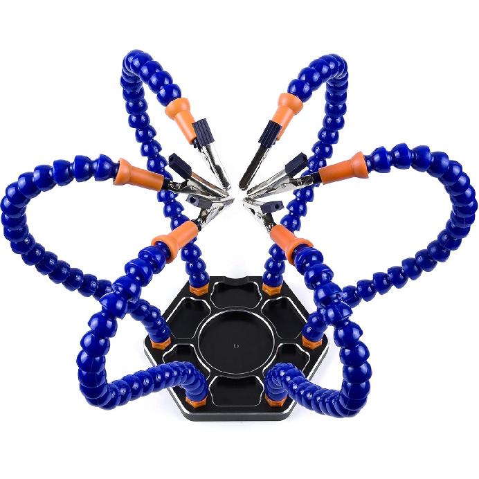 YoungRC Soldering Station with 6 Flexible Soldering Helping Hand Arms Soldering Tool for DIY Soldering,Assembly, Repair, Modeling, Hobby