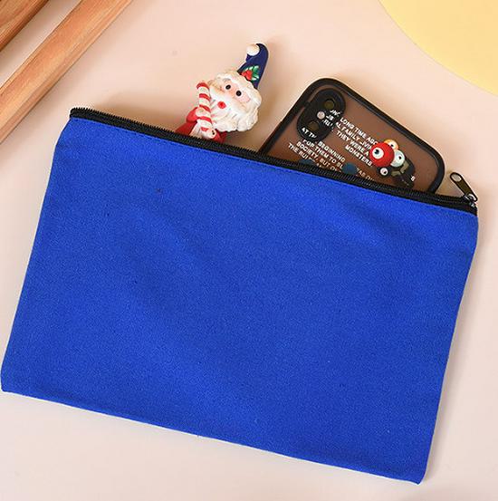 Creative Canvas Zipper Pencil Case & Cosmetic Clutch with Printed Logo