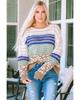 Azura Exchange Leopard Striped Mix Pattern Knit Crochet Sweater