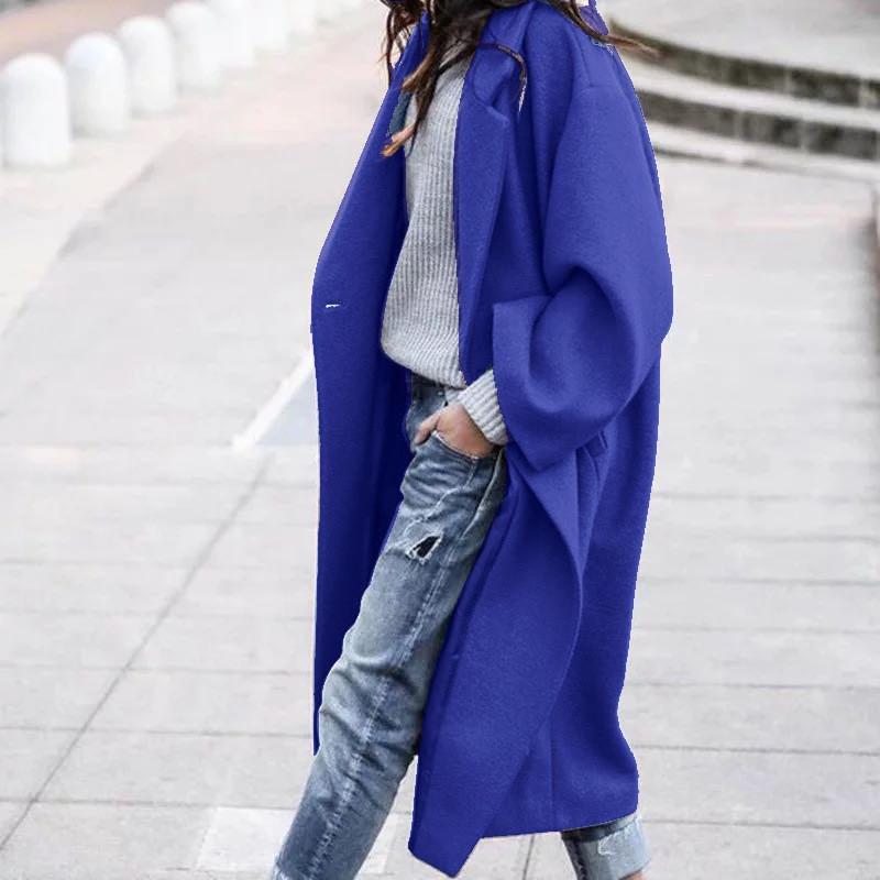 Womens Long Wool Blend Coat Winter