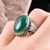 New Style Inlaid Emerald Men's Ring Personality Retro Domineering Personality Ring To Attend The Banquet Party  Wholesale